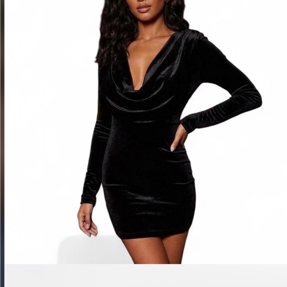 Elegant Black Velvet Dress
